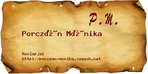 Porczán Mónika névjegykártya